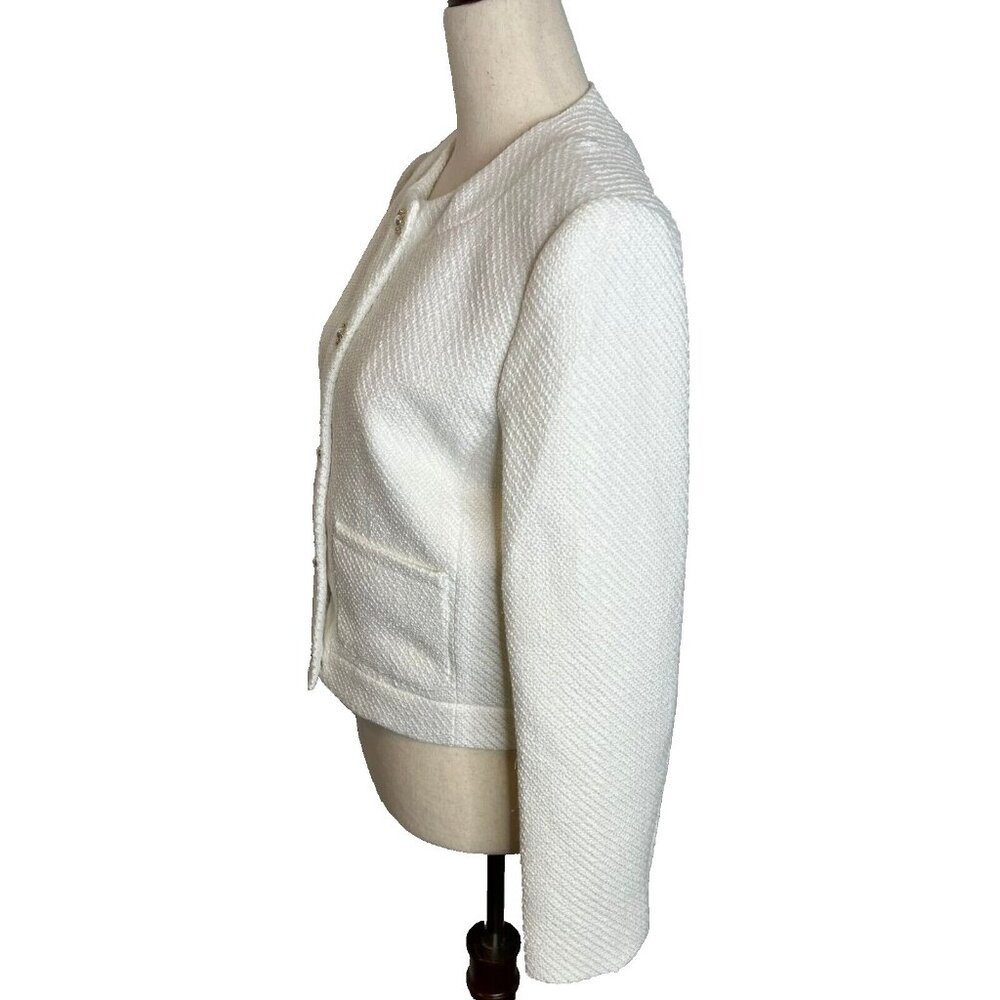 Elegant White Women's Jacket - Picture 6 of 11